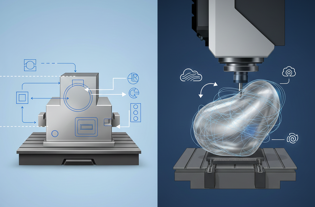 Feature-Based Machining vs Freeform Toolpaths: When to Use FeatureCAM or PowerMill for Maximum Efficiency