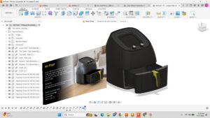 D CAD surface modeling of an industrial machine enclosure in Autodesk Fusion 360, displaying complex curvature design and manufacturing layouts.D CAD surface modeling of an industrial machine enclosure in Autodesk Fusion 360, displaying complex curvature design and manufacturing layouts.